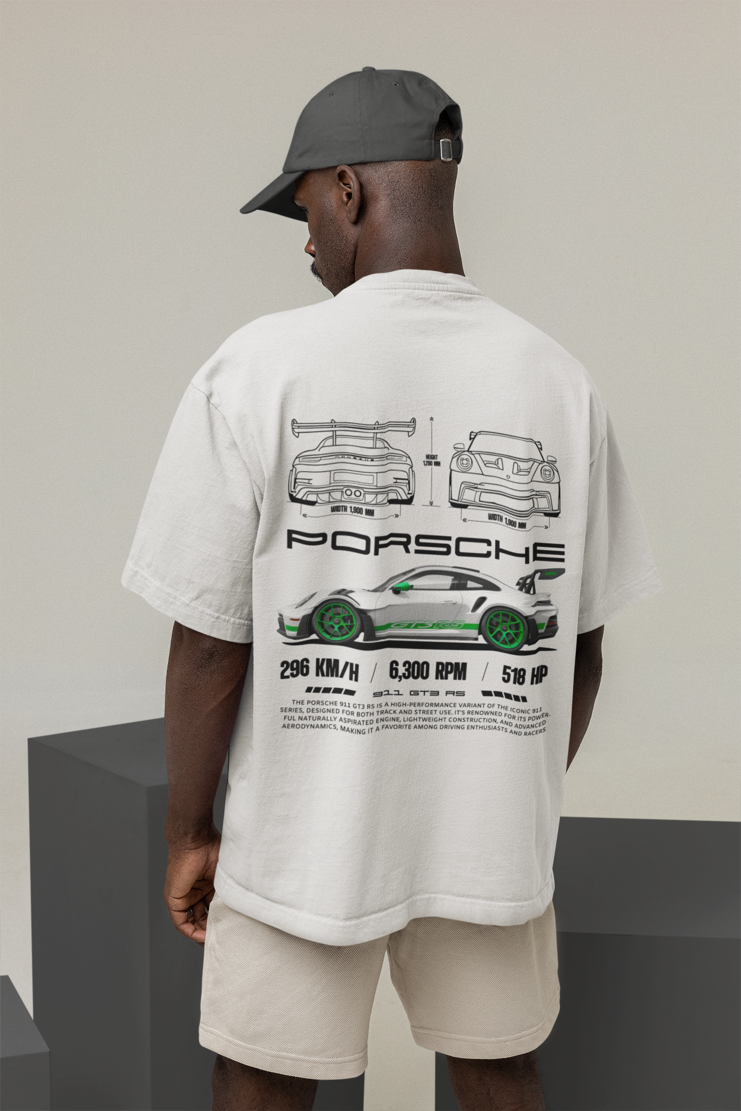 Oversized Porsche 911 GT3 RS Design T-Shirt